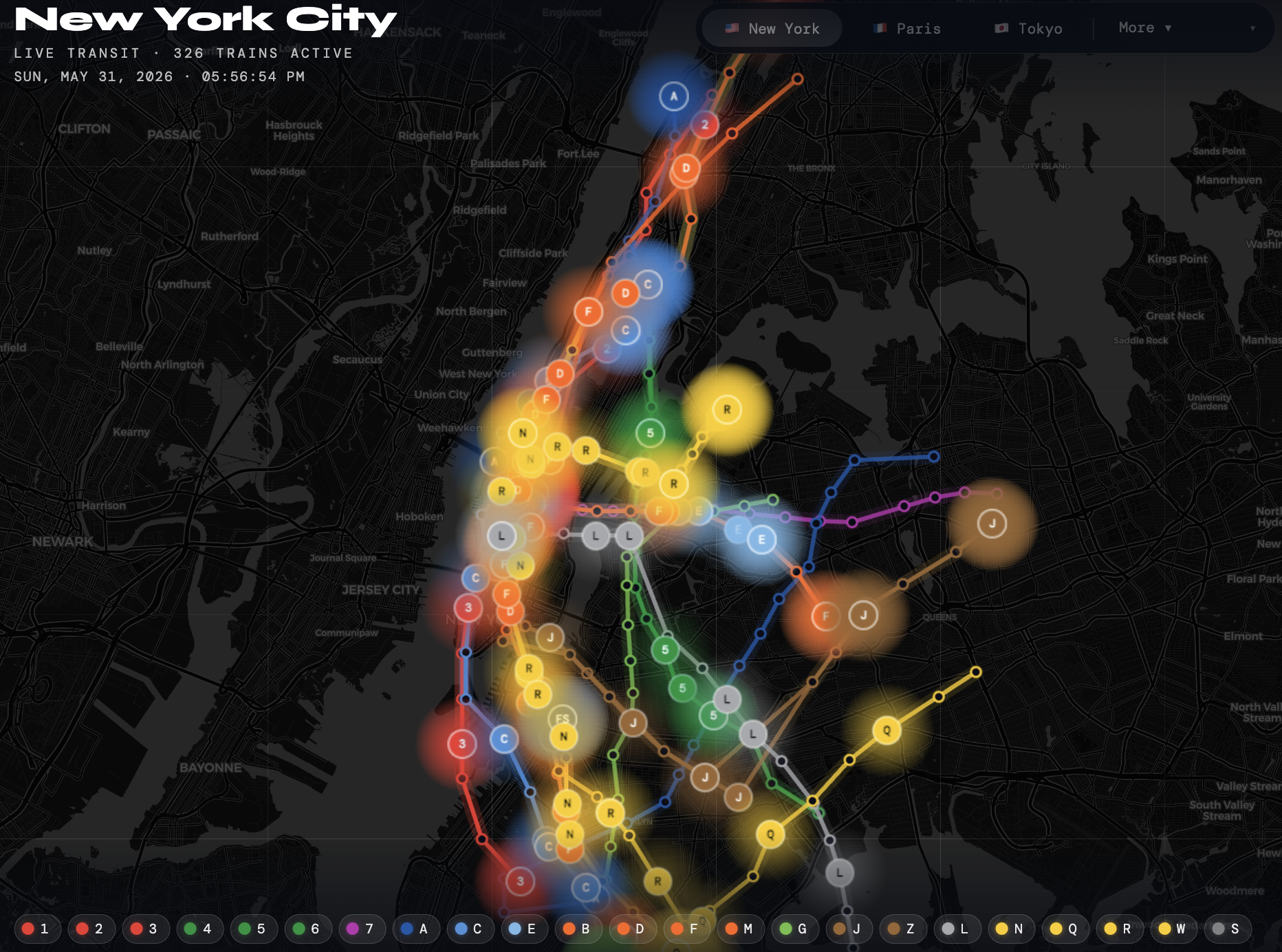 Transitmap New York City Live Stream